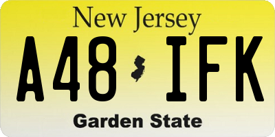 NJ license plate A48IFK