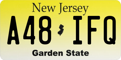 NJ license plate A48IFQ
