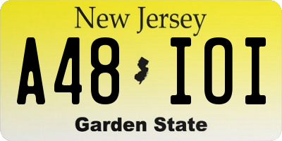 NJ license plate A48IOI
