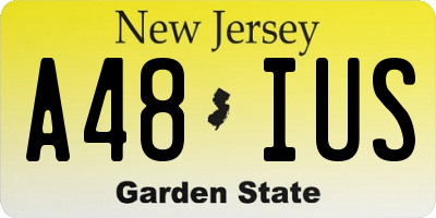 NJ license plate A48IUS