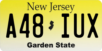 NJ license plate A48IUX