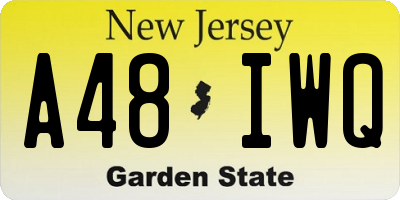 NJ license plate A48IWQ