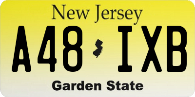 NJ license plate A48IXB