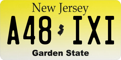 NJ license plate A48IXI