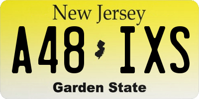 NJ license plate A48IXS
