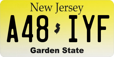 NJ license plate A48IYF