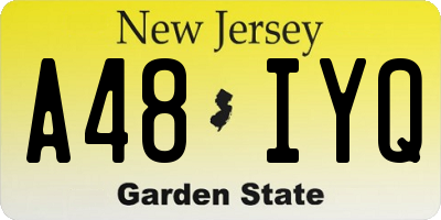 NJ license plate A48IYQ
