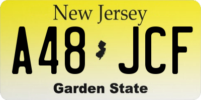 NJ license plate A48JCF