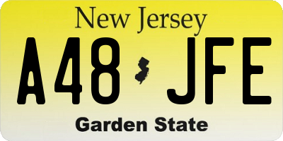 NJ license plate A48JFE