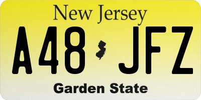 NJ license plate A48JFZ