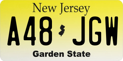 NJ license plate A48JGW