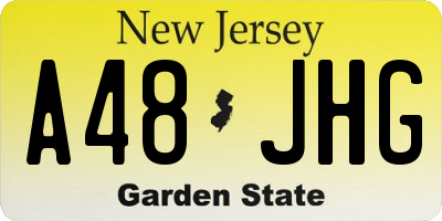 NJ license plate A48JHG