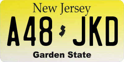 NJ license plate A48JKD