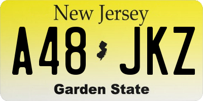 NJ license plate A48JKZ