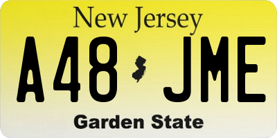 NJ license plate A48JME
