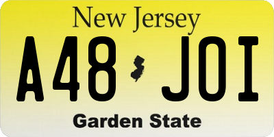 NJ license plate A48JOI