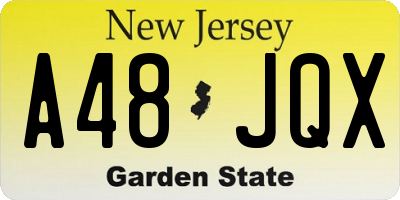 NJ license plate A48JQX
