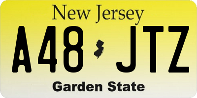 NJ license plate A48JTZ