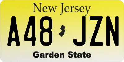 NJ license plate A48JZN
