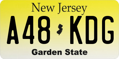 NJ license plate A48KDG