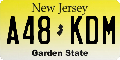 NJ license plate A48KDM