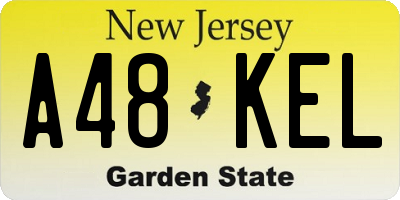 NJ license plate A48KEL