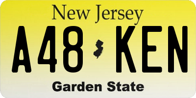 NJ license plate A48KEN