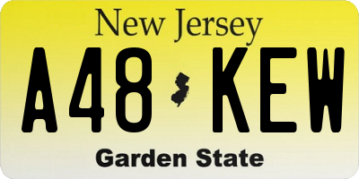 NJ license plate A48KEW
