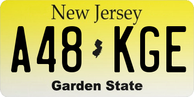 NJ license plate A48KGE