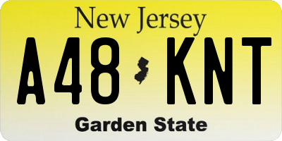 NJ license plate A48KNT