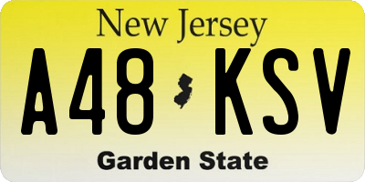 NJ license plate A48KSV