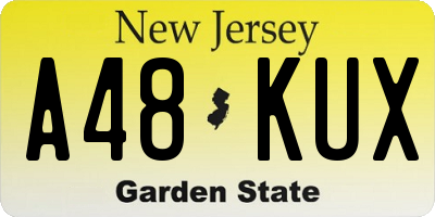 NJ license plate A48KUX