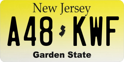NJ license plate A48KWF