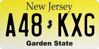 NJ license plate A48KXG