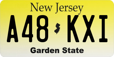 NJ license plate A48KXI