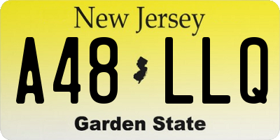 NJ license plate A48LLQ