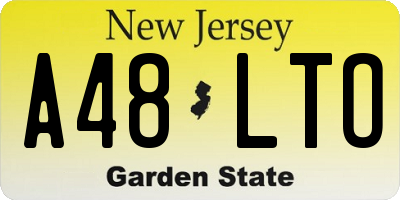 NJ license plate A48LTO