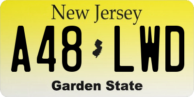 NJ license plate A48LWD