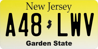 NJ license plate A48LWV