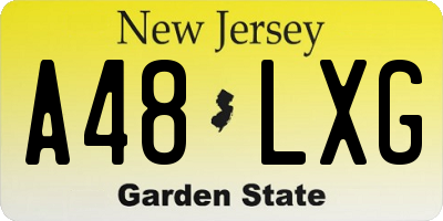 NJ license plate A48LXG