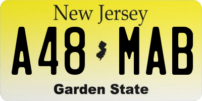 NJ license plate A48MAB