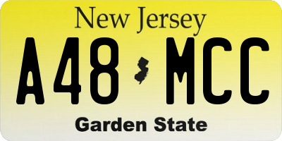 NJ license plate A48MCC
