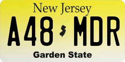 NJ license plate A48MDR