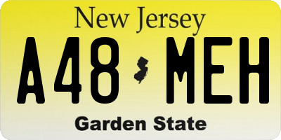 NJ license plate A48MEH