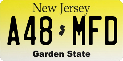 NJ license plate A48MFD