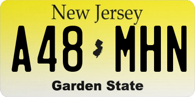 NJ license plate A48MHN