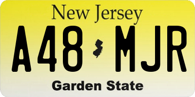 NJ license plate A48MJR
