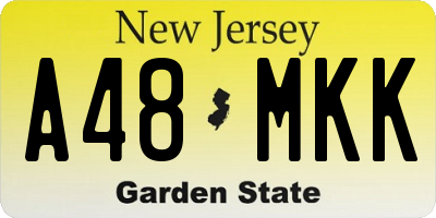 NJ license plate A48MKK