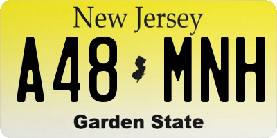 NJ license plate A48MNH