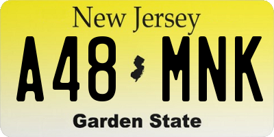 NJ license plate A48MNK